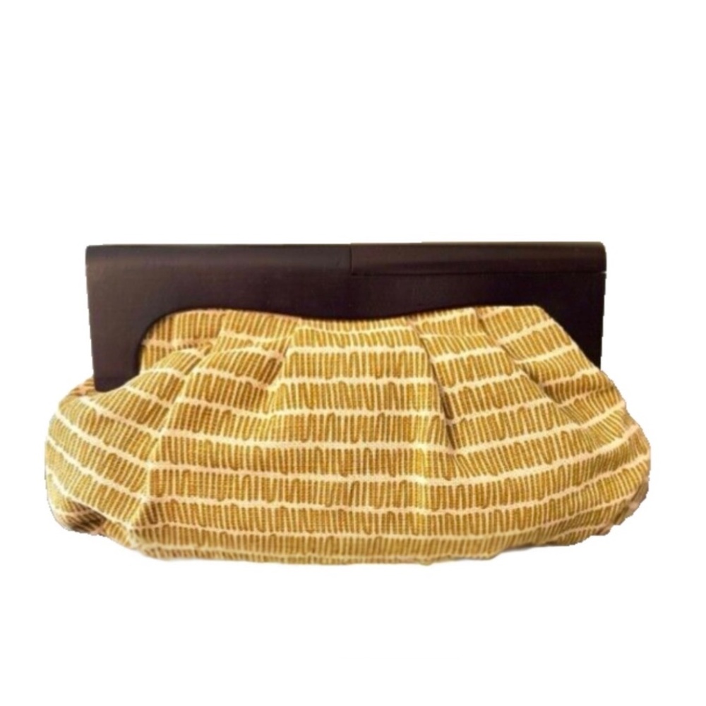 DISCOUNTED!!!  OLD NAVY Wooden Handle Cloth Clutch Handbag Bermuda Bag